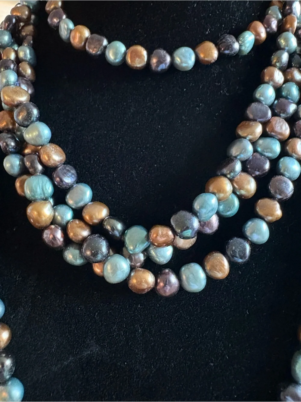 Long Genuine Freshwater Pearl Necklace Multicolor Baroque Pearls